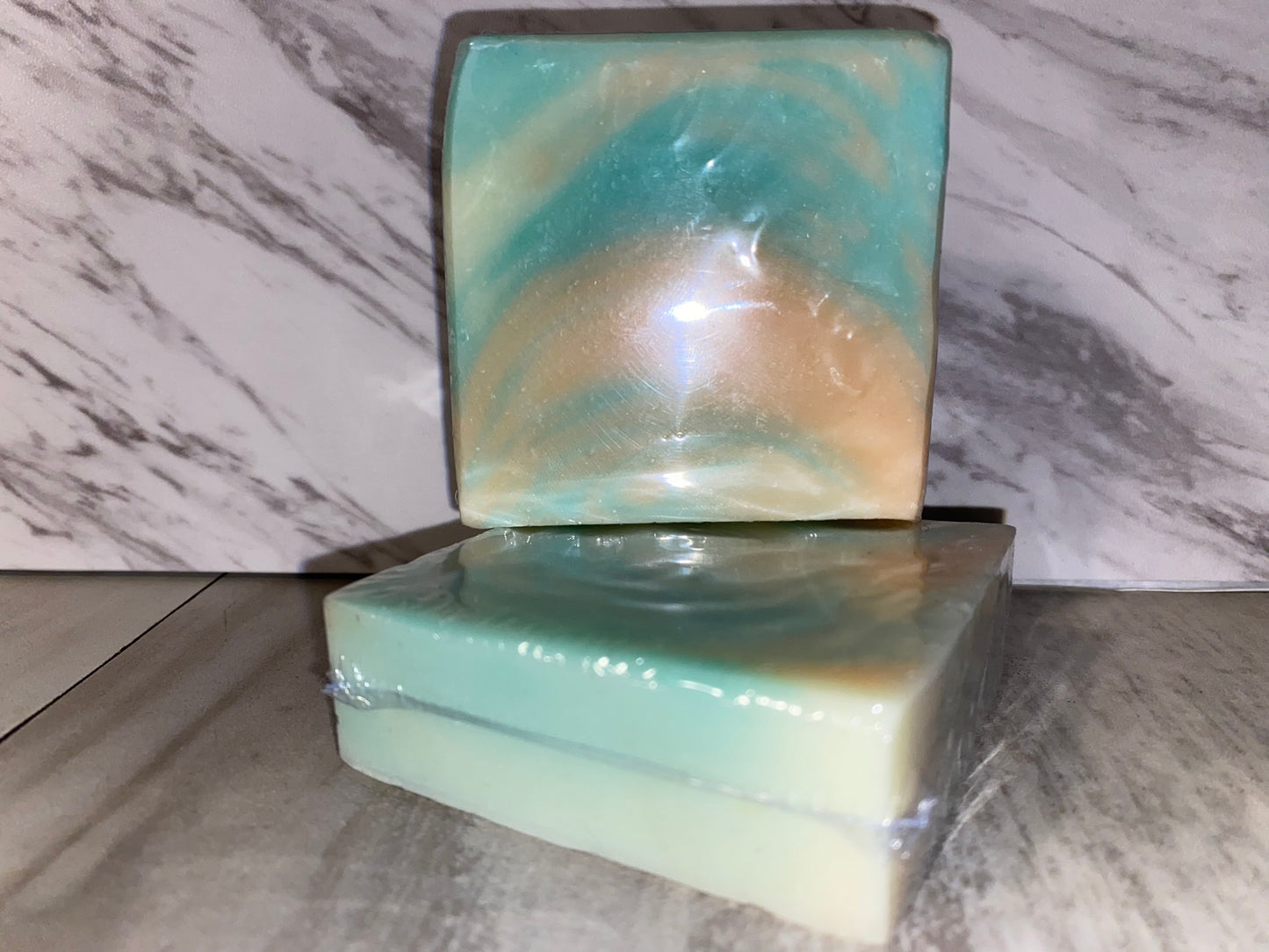 Yellow light green and faint blue Bar soap