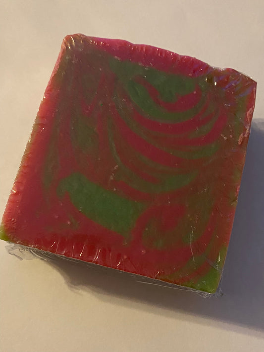 Neon pink and green soap 